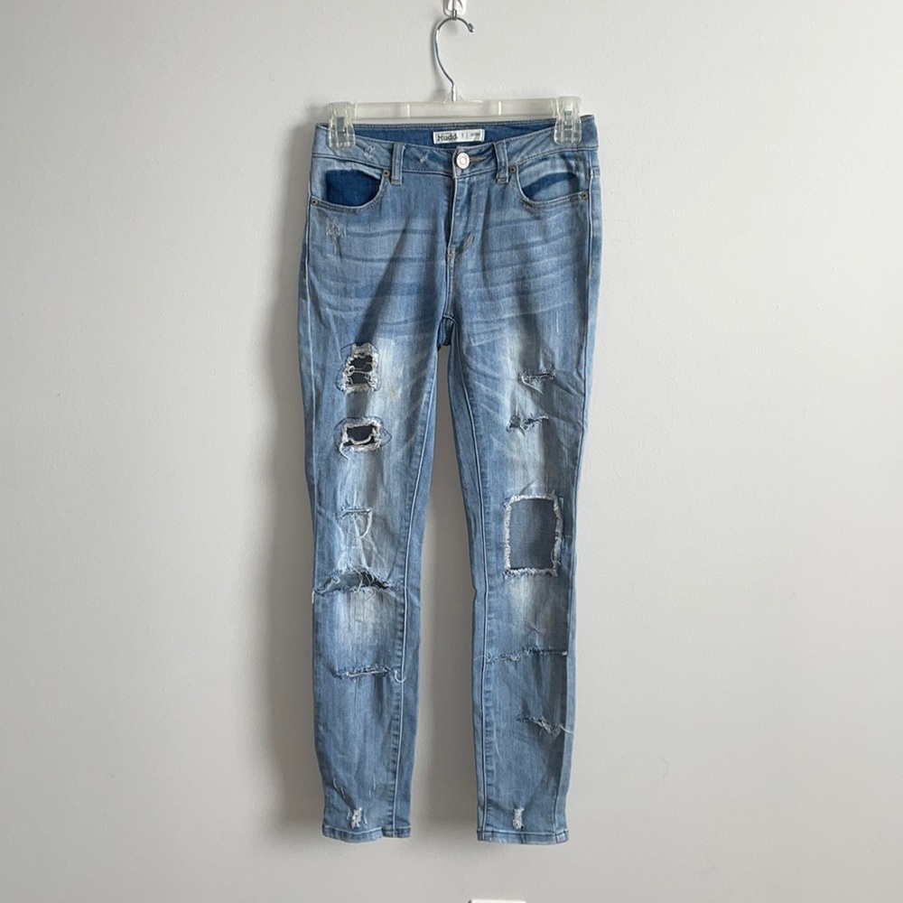 Mudd Ripped Skinny Junior Jeans - Size 1